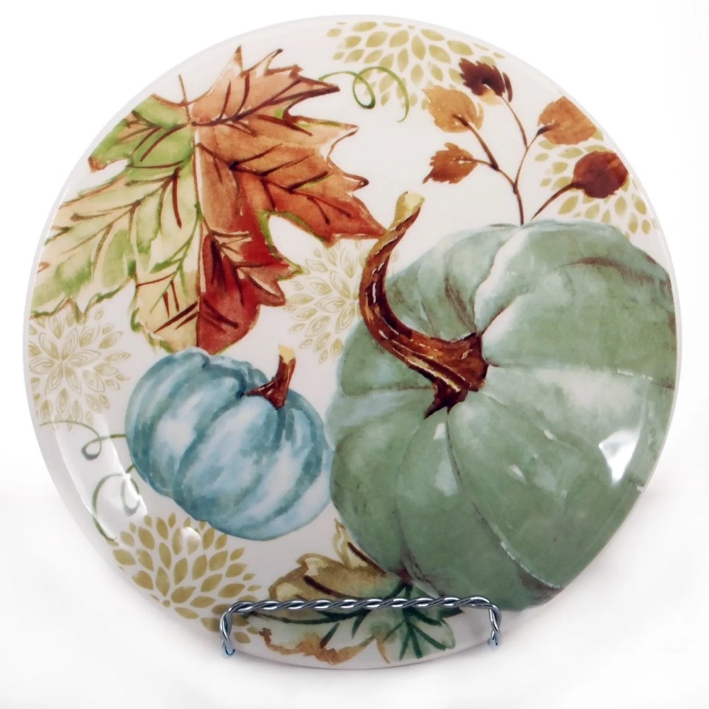 GRACE  TEAWARE Potter’s Studio CERAMICS BOTANICAL PUMPKIN SALAD PLATES